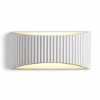 Onda Ribbed Paintable Up Down Wall Light — Plaster, White