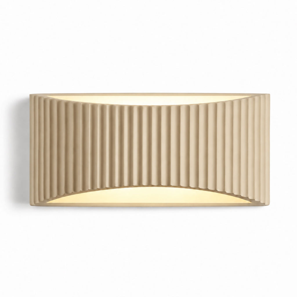 Onda Ribbed Paintable Up Down Wall Light — Plaster, White