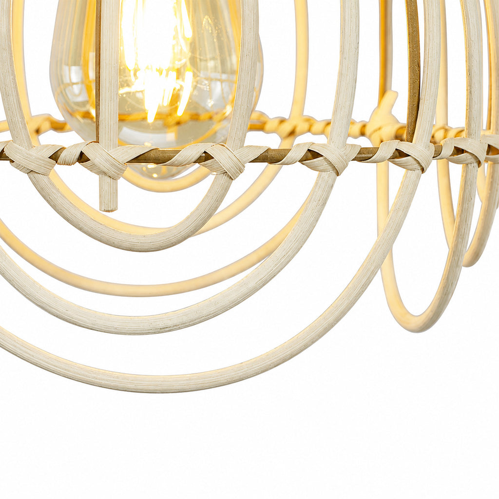 Palmite Rattan Pendant Light — Natural Woven, 23cm