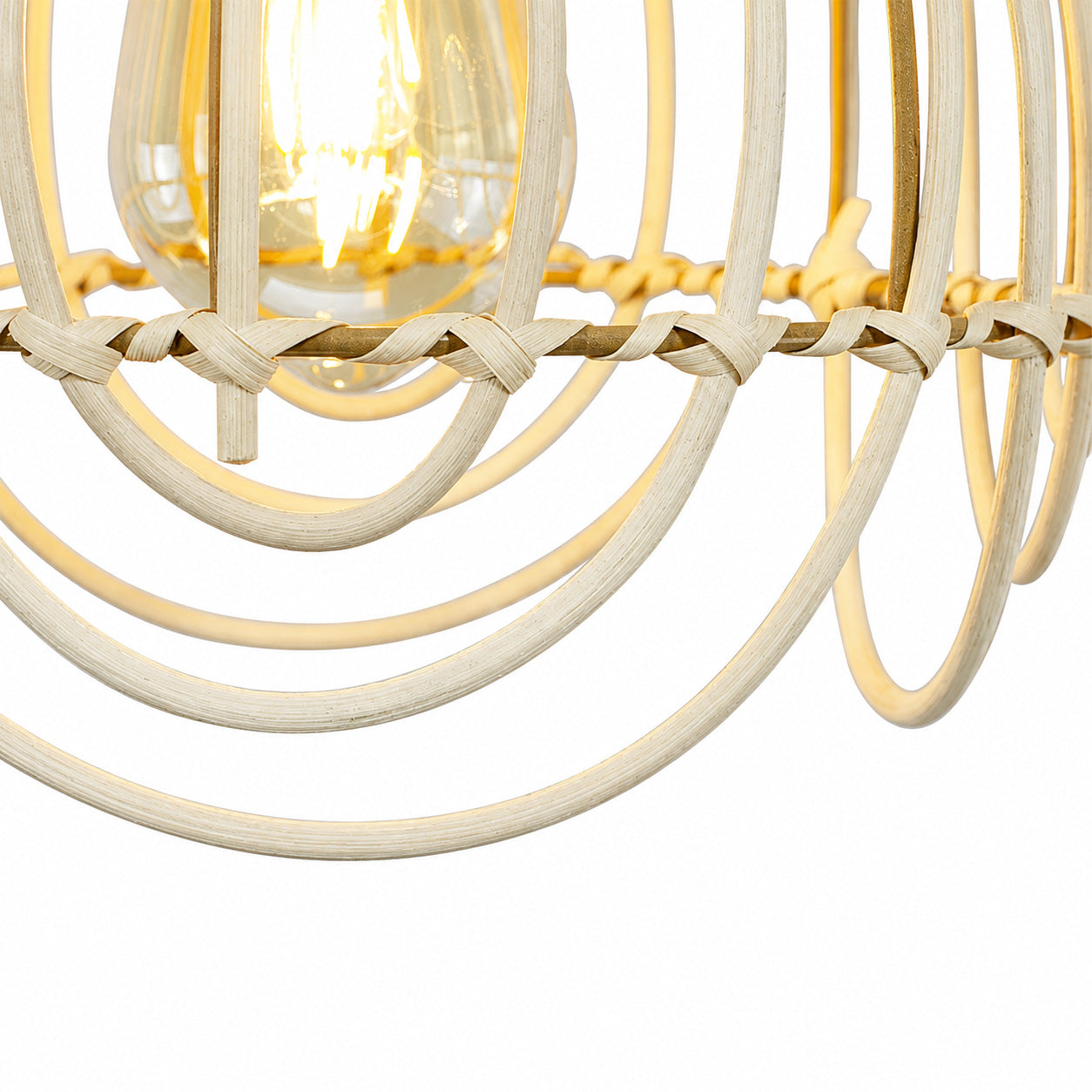 Palmite Rattan Pendant Light — Natural Woven, 23cm