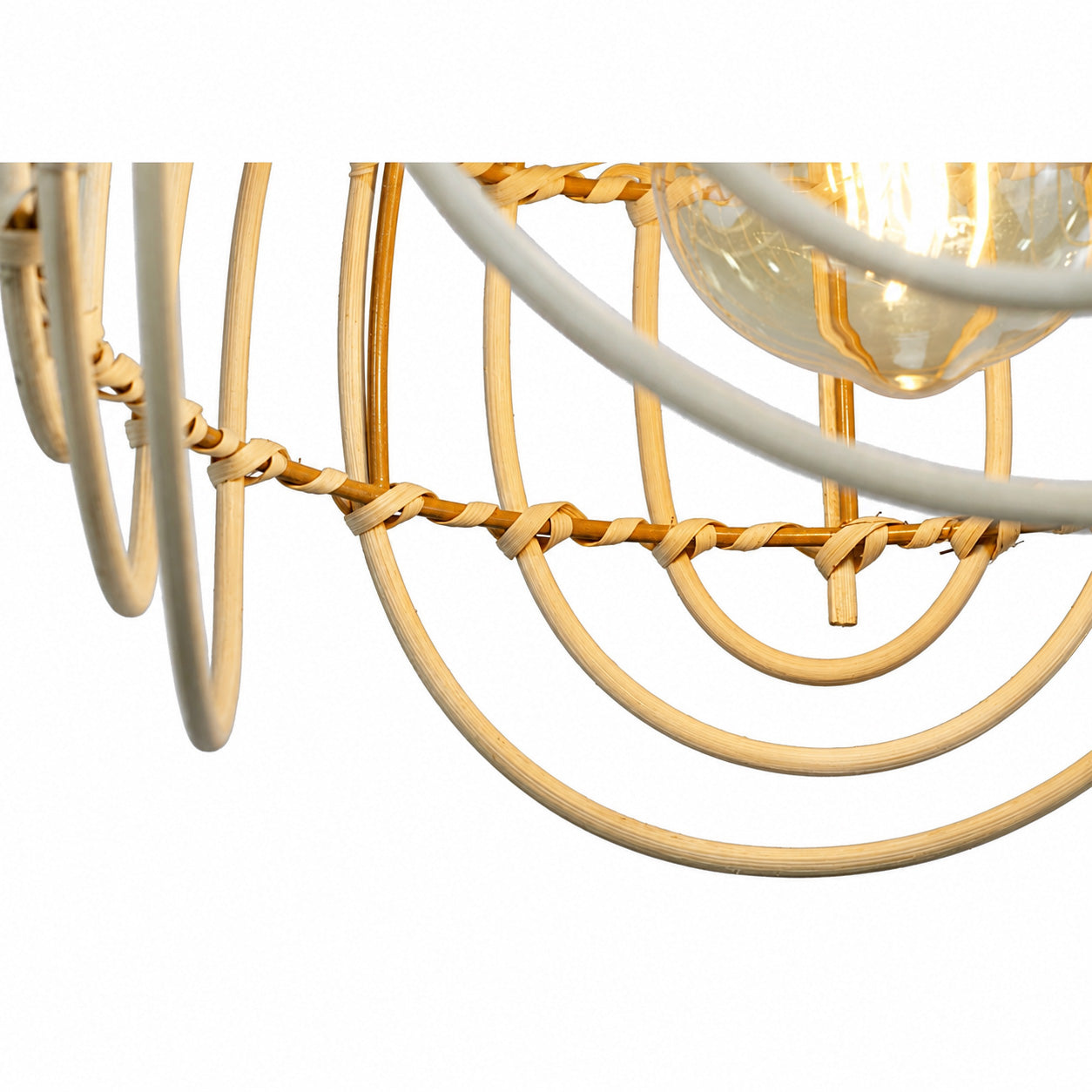 Palmite Rattan Pendant Light — Natural Woven, 23cm