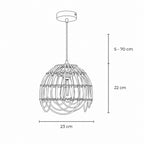 Palmite Rattan Pendant Light — Natural Woven, 23cm