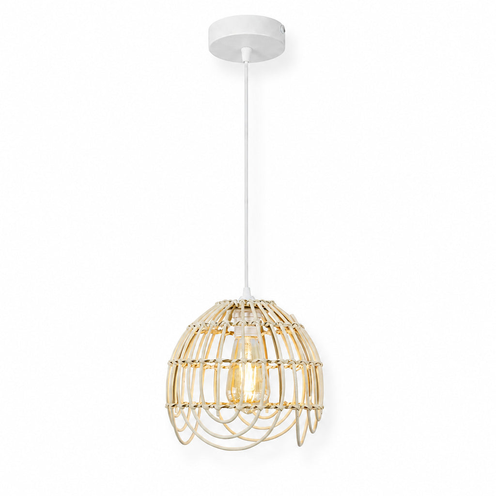 Palmite Rattan Pendant Light — Natural Woven, 23cm