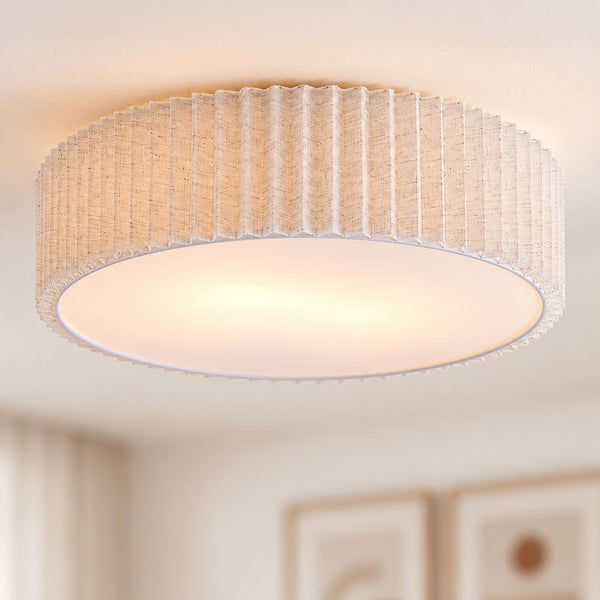 Plisse Pleated Ceiling Light — Off-White, 40 cm