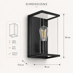Ravenna Outdoor Box Wall Light — Glass, Anthracite