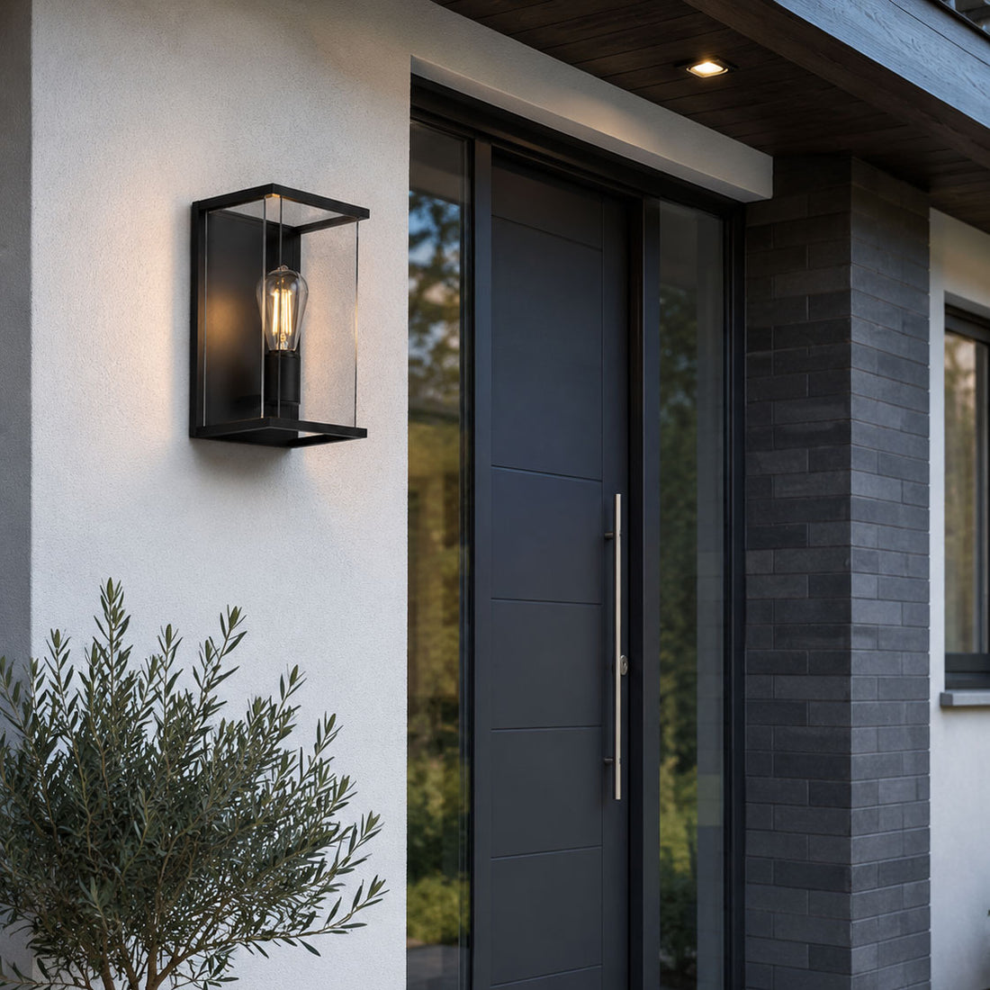 Ravenna Outdoor Box Wall Light — Glass, Anthracite