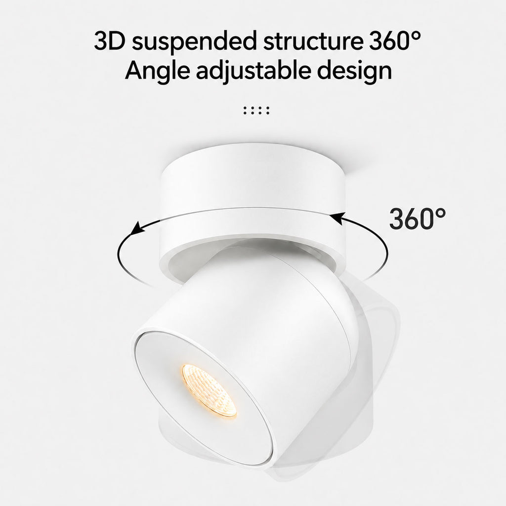 Renzo Rotatable 360° LED Spot Light — Dimmable, Warm White, Matt White