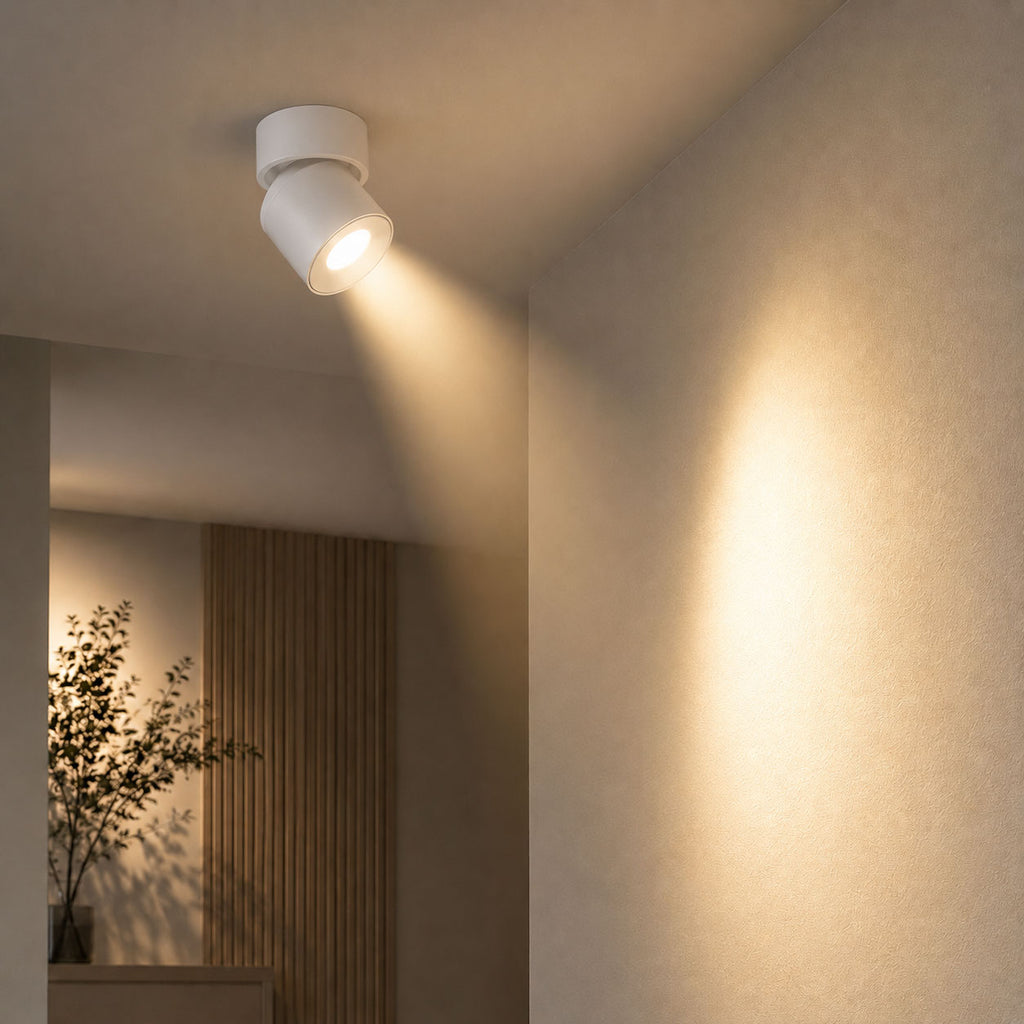 Renzo Rotatable 360° LED Spot Light — Dimmable, Warm White, Matt White