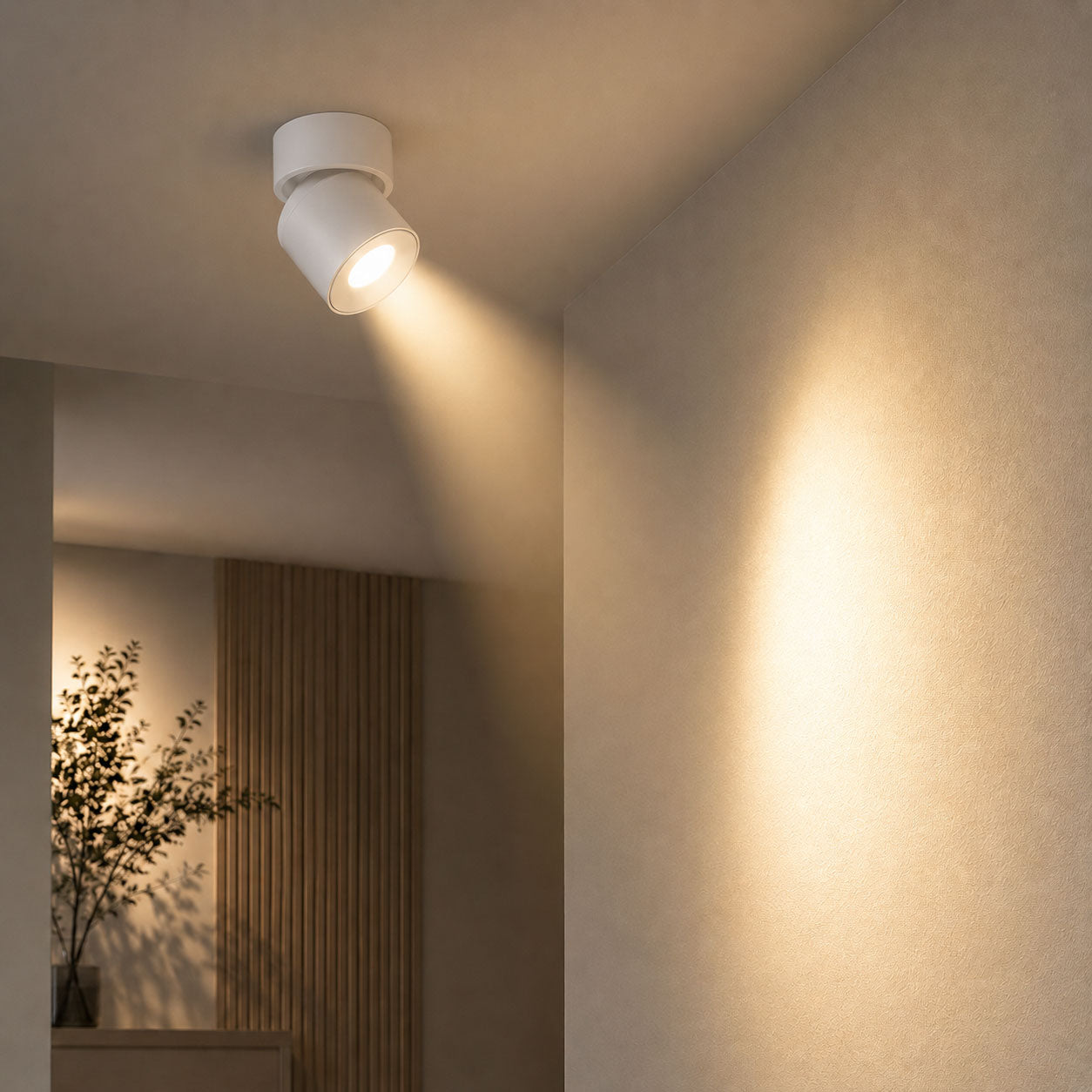 Renzo Rotatable 360° LED Spot Light — Dimmable, Warm White, Matt White