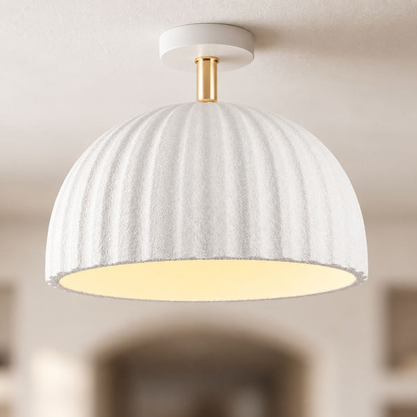 Riba Ribbed Ceiling Light — White, 40 cm