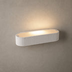Bellona Ribbed Plaster Wall Light — Paintable White
