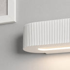 Bellona Ribbed Plaster Wall Light — Paintable White