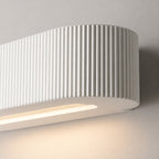 Bellona Ribbed Plaster Wall Light — Paintable White