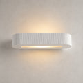 Bellona Ribbed Plaster Wall Light — Paintable White