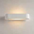 Bellona Ribbed Plaster Wall Light — Paintable White