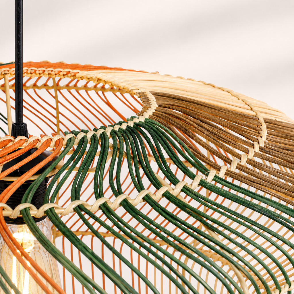 Rosco XXL Woven Rattan Pendant Light — Multi-Colour, 58cm