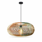 Rosco XXL Woven Rattan Pendant Light — Multi-Colour, 58cm