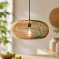 Rosco XXL Woven Rattan Pendant Light — Multi-Colour, 58cm