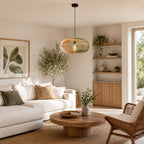 Rosco XXL Woven Rattan Pendant Light — Multi-Colour, 58cm