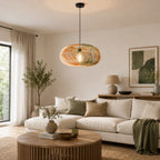 Rosco XXL Woven Rattan Pendant Light — Multi-Colour, 58cm