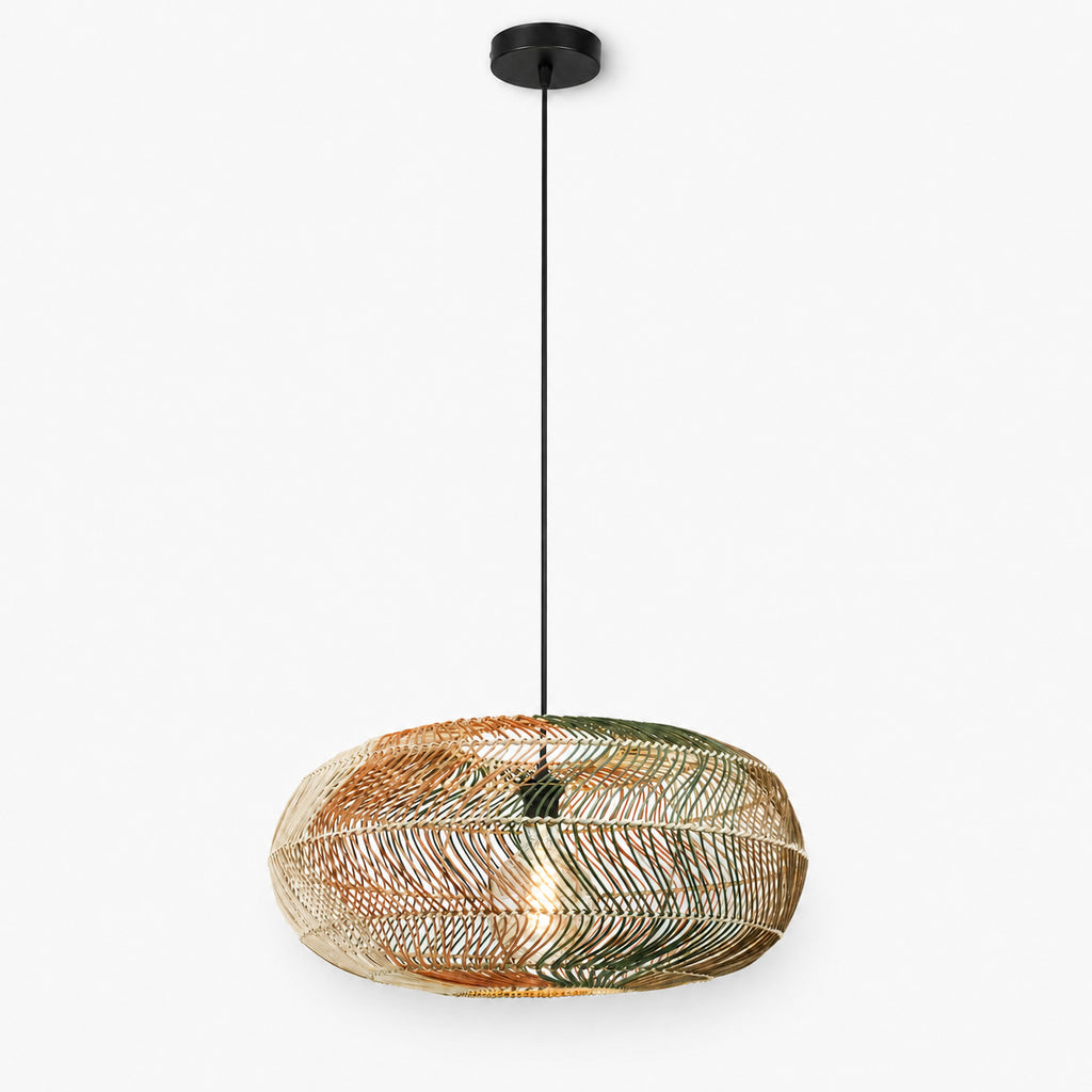 Rosco XXL Woven Rattan Pendant Light — Multi-Colour, 58cm
