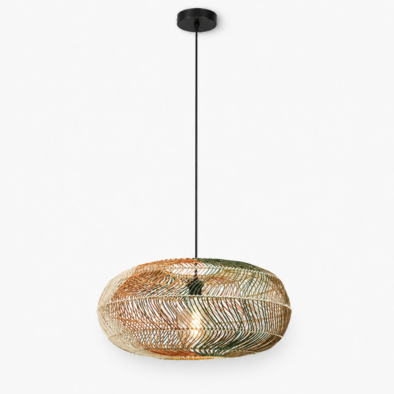 Rosco XXL Woven Rattan Pendant Light — Multi-Colour, 58cm