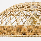 Saranne Two-Tone Rattan Pendant Light — Natural & Brown, 57cm