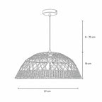 Saranne Two-Tone Rattan Pendant Light — Natural & Brown, 57cm