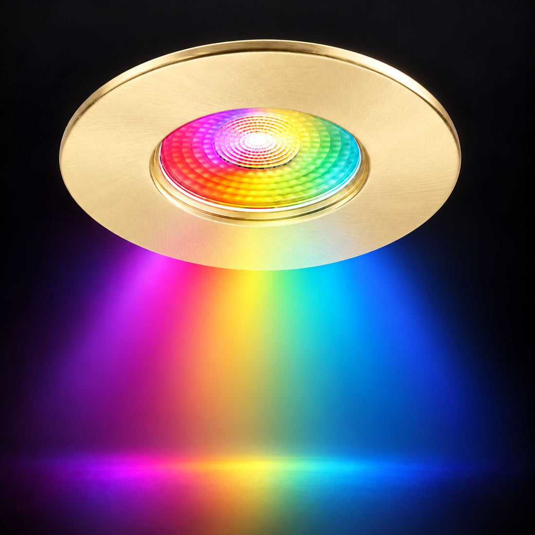 Creo Smart RGB Fire Rated Downlight — Satin Brass, IP20