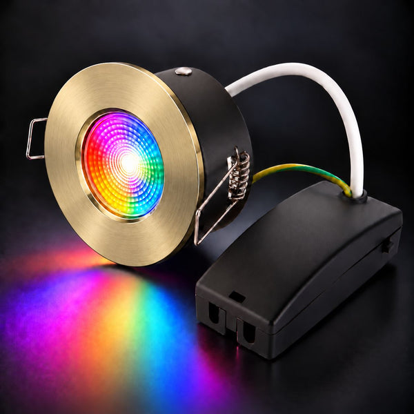 Creo Smart RGB Fire Rated Downlight — Antique Brass, IP65