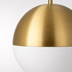 Selene Spherical Pendant Light — Opal Brass