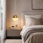 Selene Spherical Pendant Light — Opal Brass
