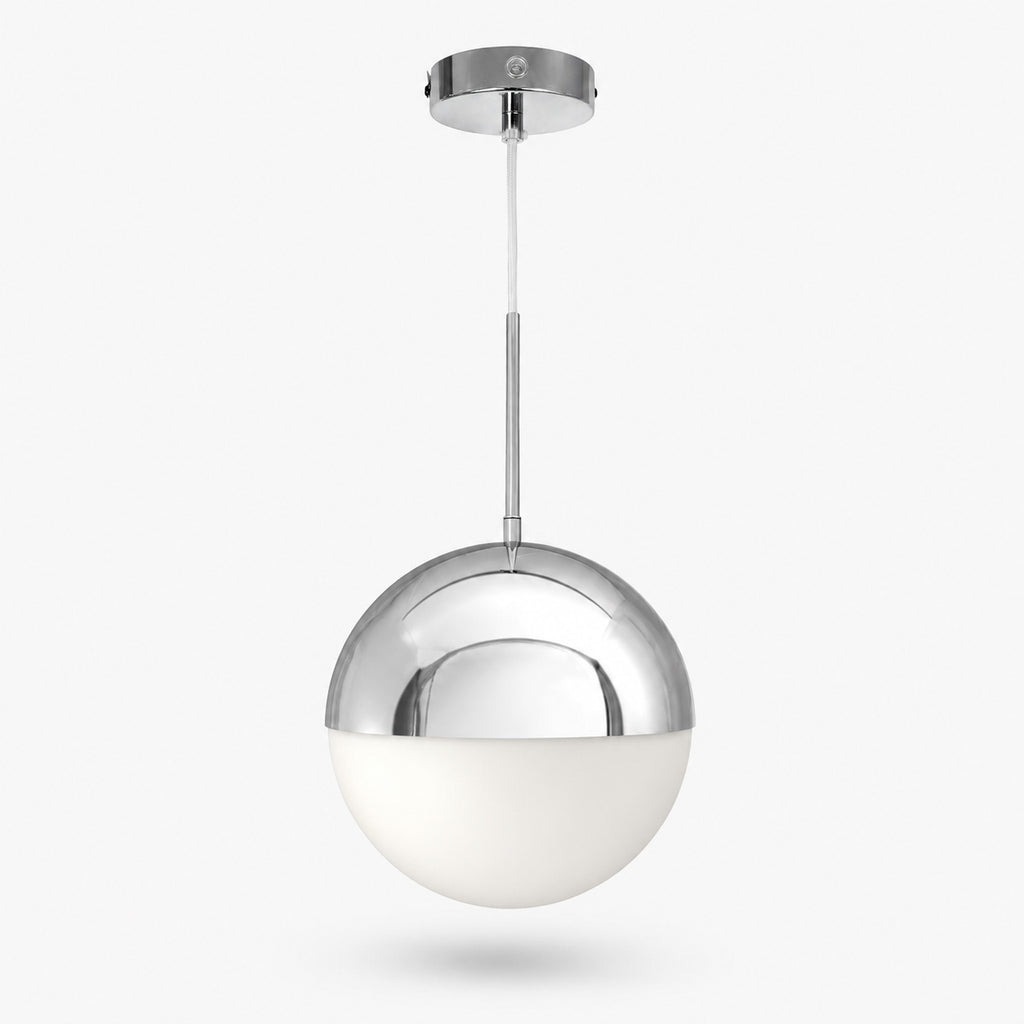 Selene Spherical Pendant Light — Opal Chrome