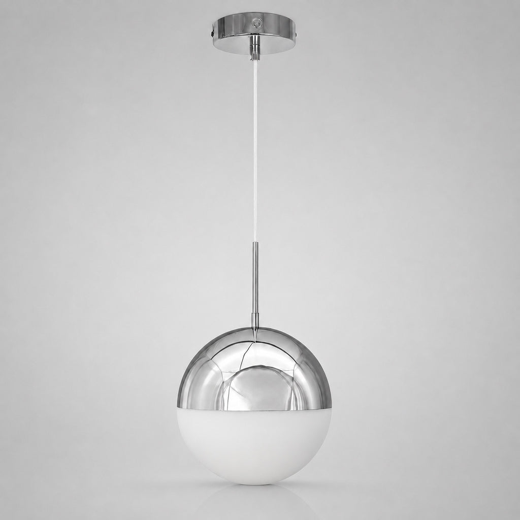 Selene Spherical Pendant Light — Opal Chrome