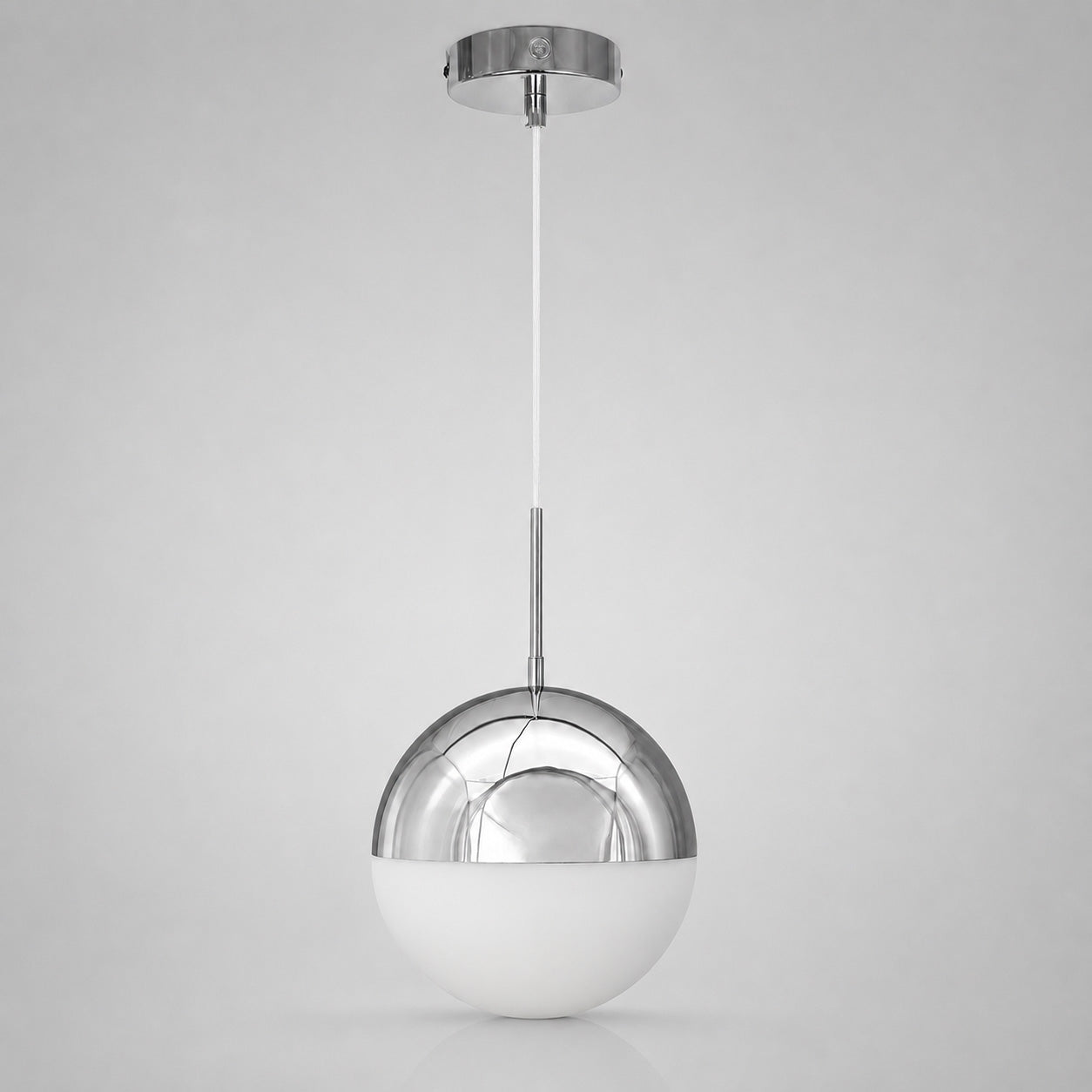 Selene Spherical Pendant Light — Opal Chrome
