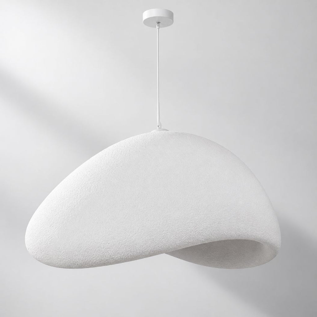 Senja Cloud Stone-Effect Pendant Light — White, 80 cm