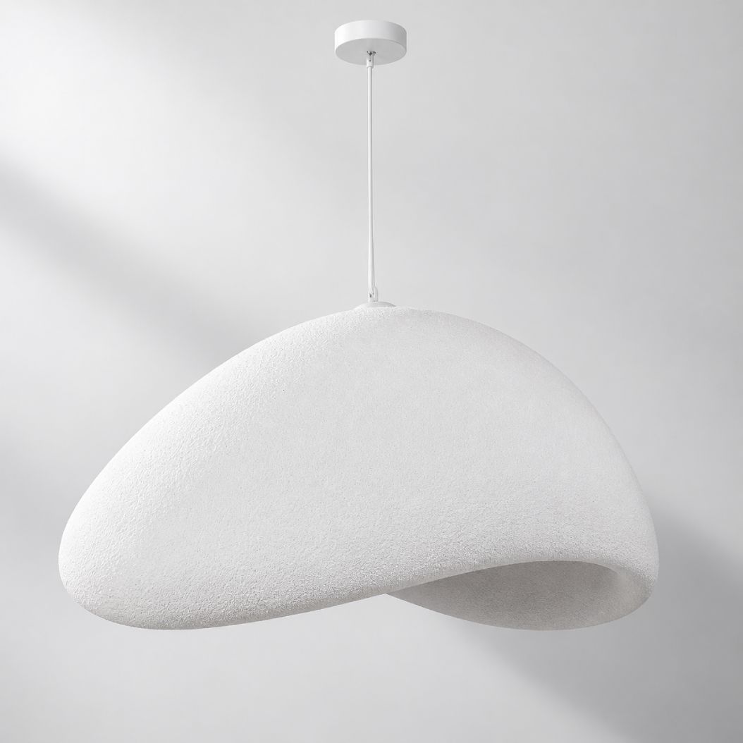 Senja Cloud Stone-Effect Pendant Light — White, 80 cm