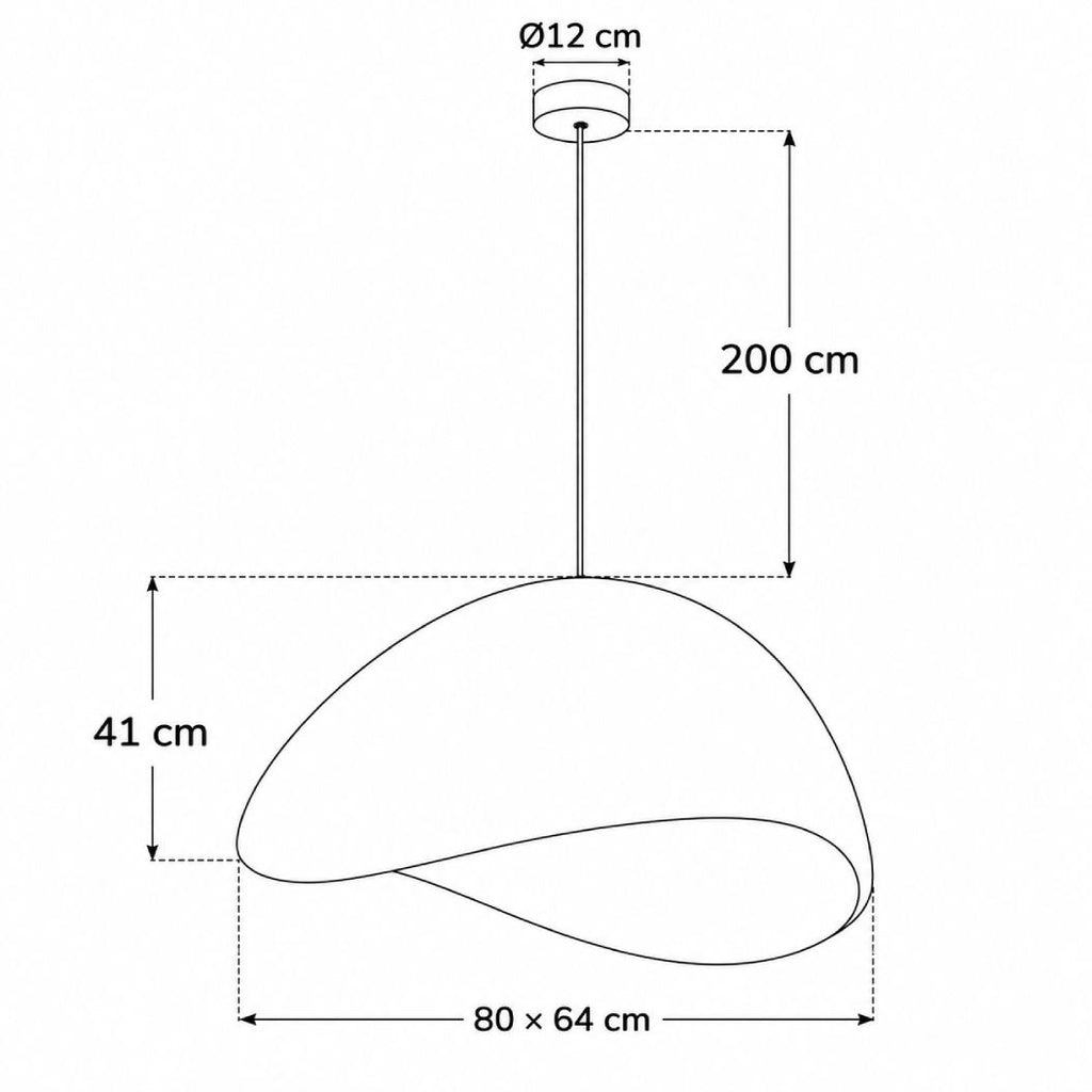 Senja Cloud Stone-Effect Pendant Light — White, 80 cm