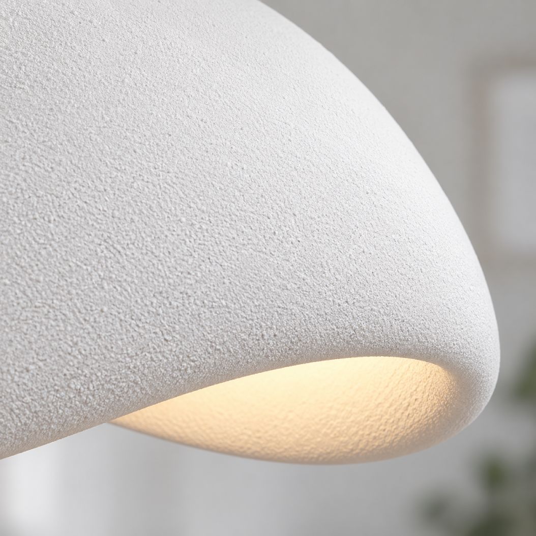 Senja Cloud Stone-Effect Pendant Light — White, 80 cm detail