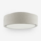 Senna Round Linen Flush Ceiling Light — Dove Grey