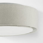 Senna Round Linen Flush Ceiling Light — Dove Grey