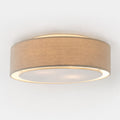 Senna Round Linen Flush Ceiling Light — Dove Grey