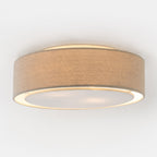 Senna Round Linen Flush Ceiling Light — Dove Grey