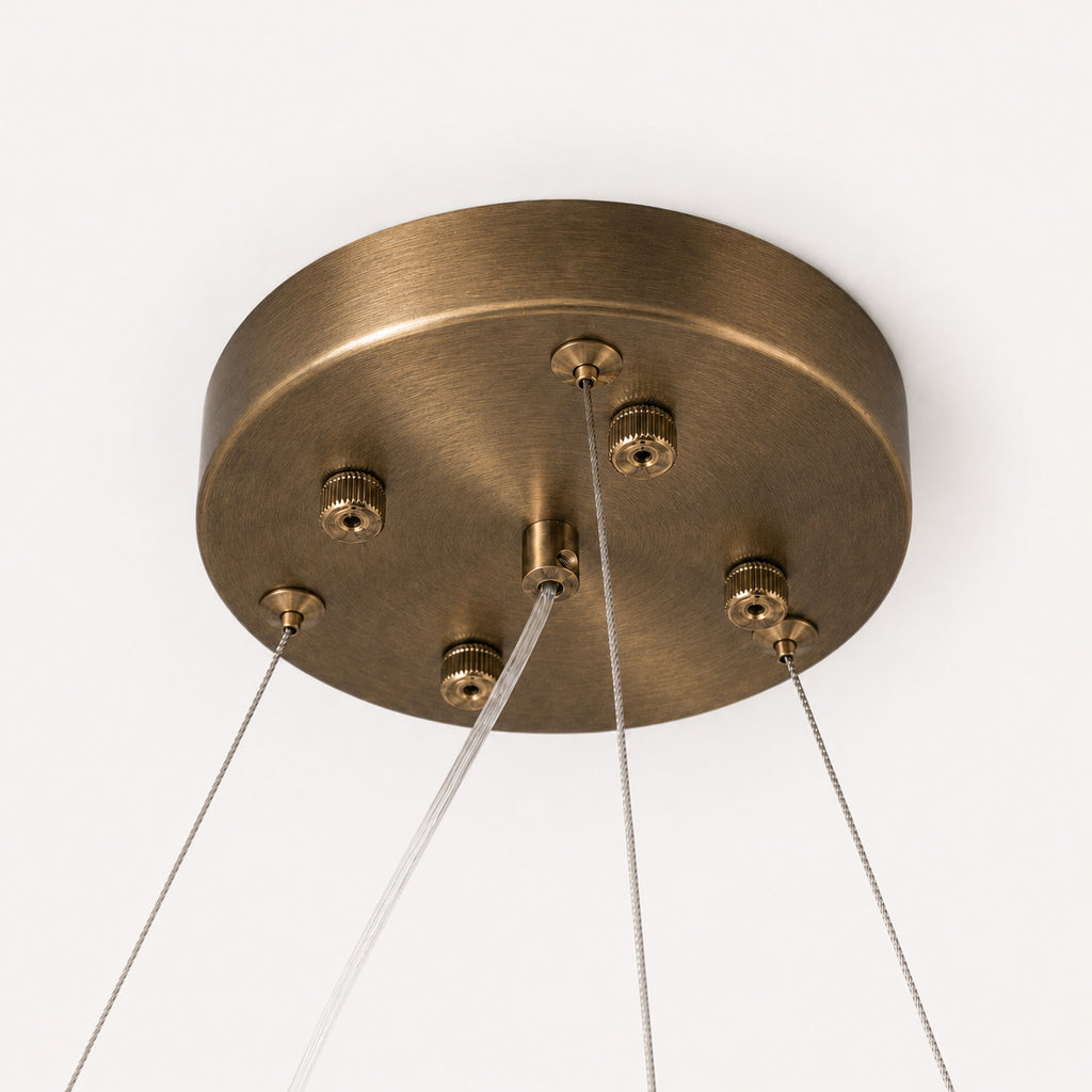Solara Alabaster Ring Chandelier — Antique Brass