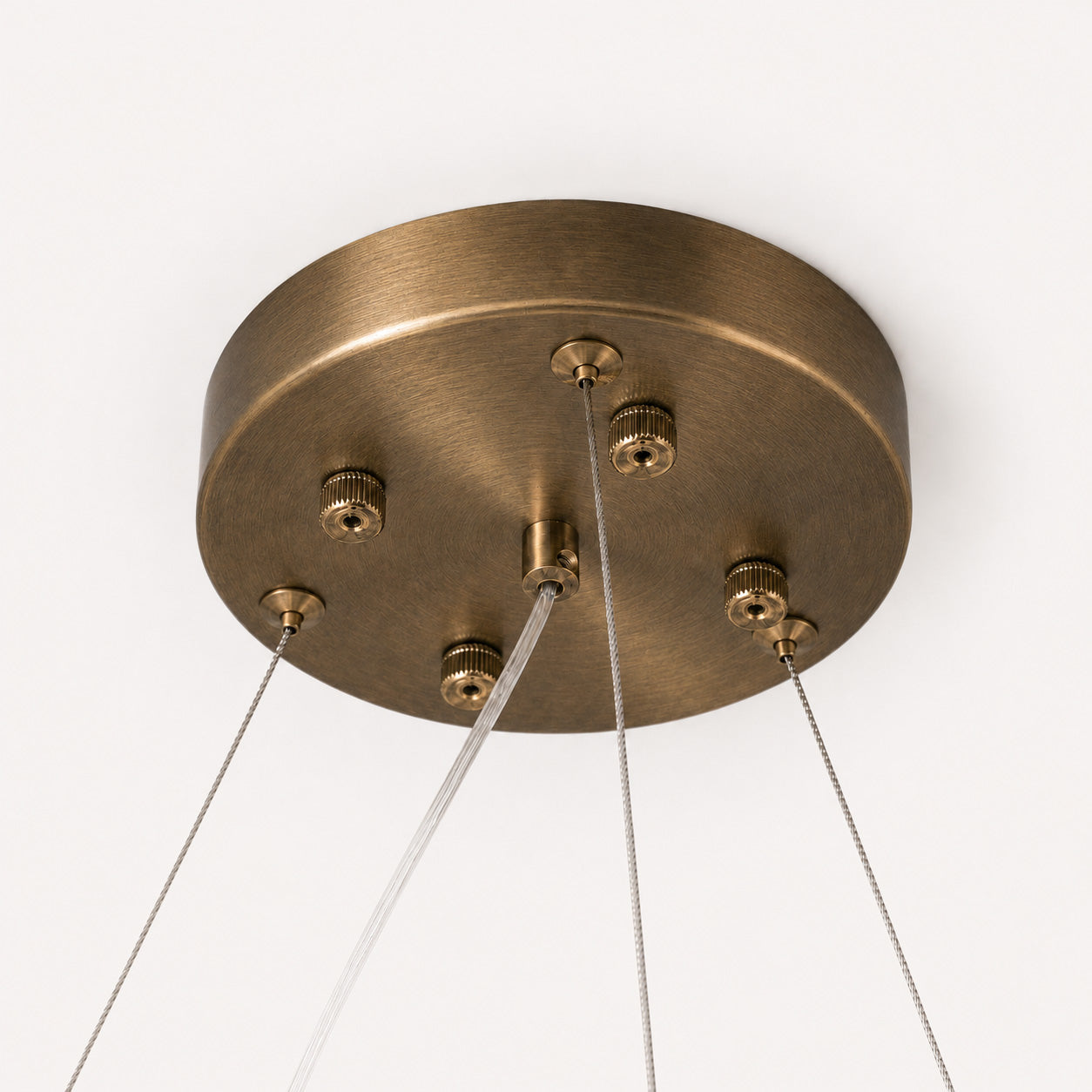 Solara Alabaster Ring Chandelier — Antique Brass