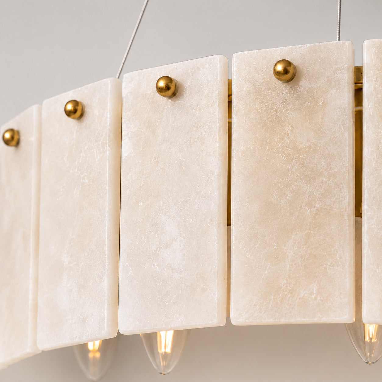 Solara Alabaster Ring Chandelier — Satin Brass