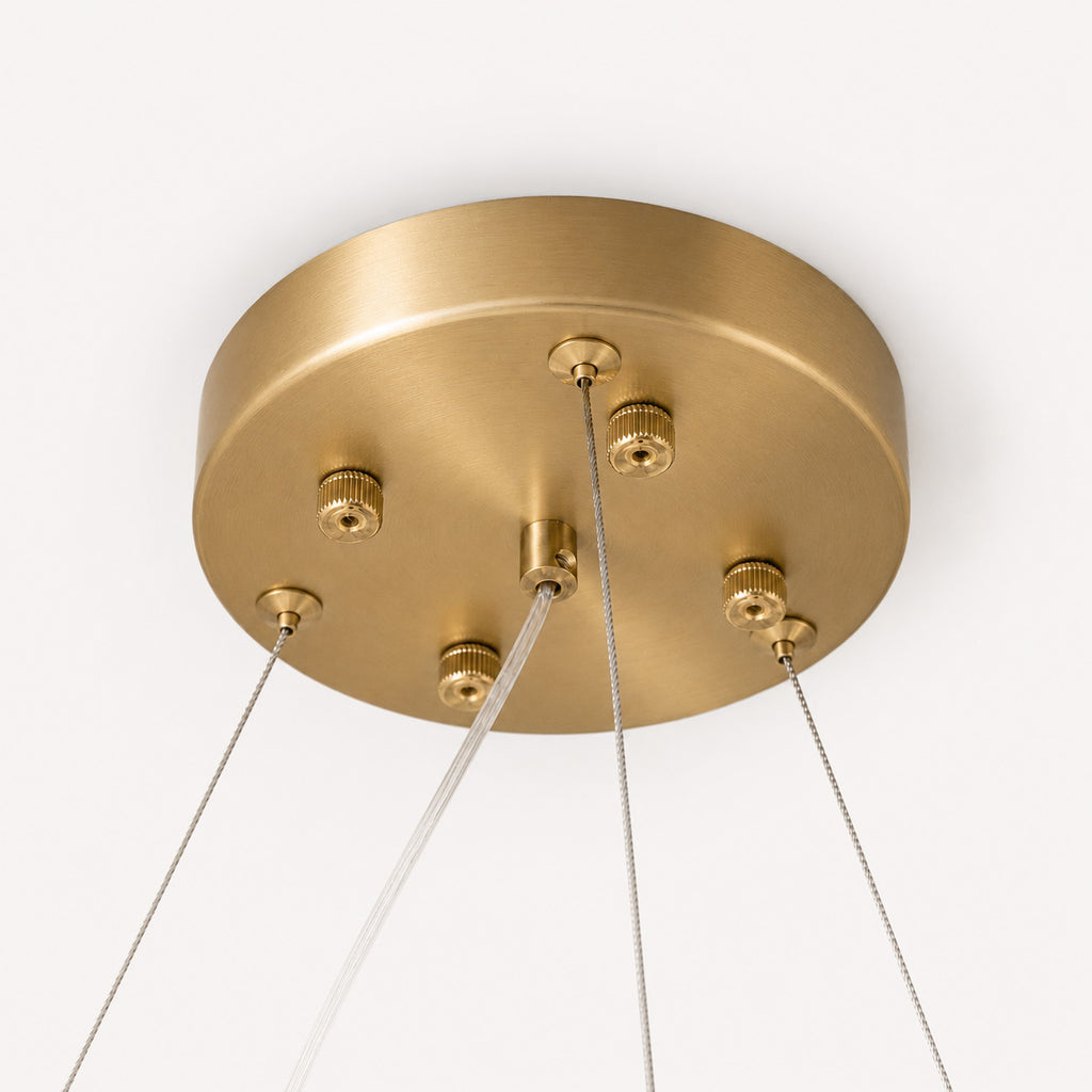 Solara Alabaster Ring Chandelier — Satin Brass
