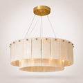 Solara Alabaster Ring Chandelier — Satin Brass