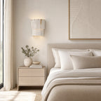 Solara Alabaster Wall Sconce — Satin Brass