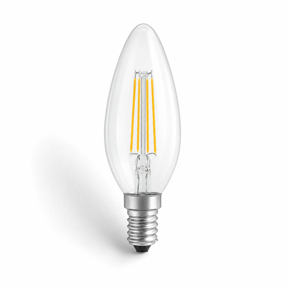 Solara E14 LED Candle Bulb — Dimmable, Clear, Warm White detail